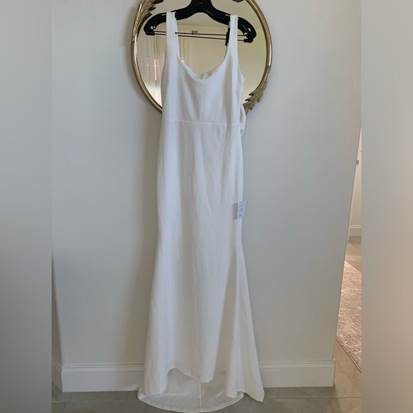 Loving Fate White Bow Square Neck Backless Maxi Dress NWT - Picture 5 of 7